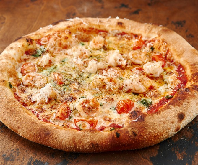 Пицца с креветками и соусом Песто (23 см)