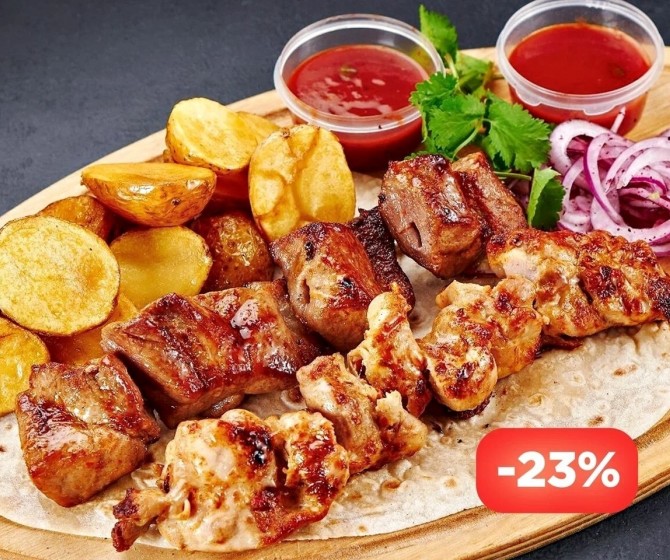 КОМБО Хочу шашлык на двоих молодым картофелем