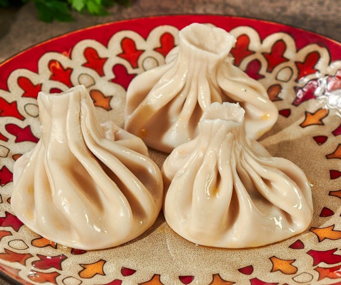 Хинкали отварные с говядиной и свининой 3 шт