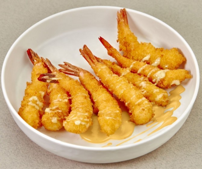 Креветки панко с соусом Юдзу майо