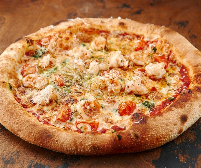 Пицца с креветками и соусом Песто 30 см