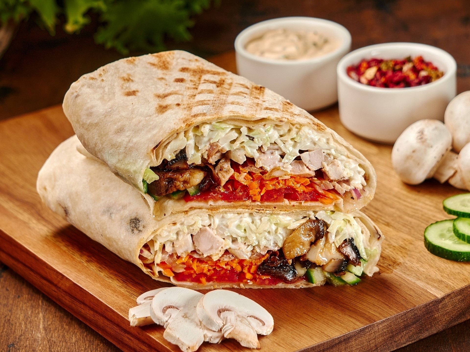 Донер грибной с шампиньонами