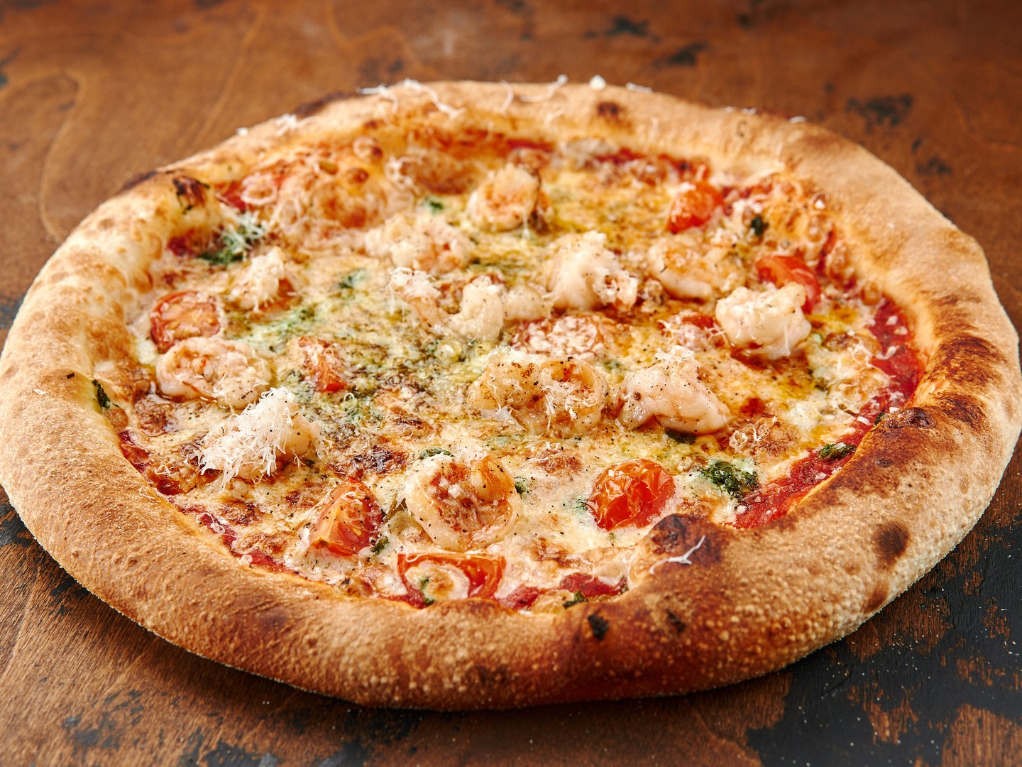 Пицца с креветками и соусом Песто 30 см